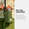 Sac à bouteille isotherme-olive-avec poche sécurisé Olive