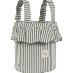 Sac bucket praliné rayures matcha