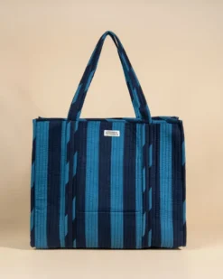 Sac cabas réversible deepa rayures ultra bleu