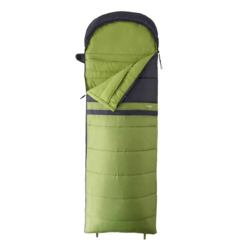 Sac de couchage loisir verdon confort gris et vert droit