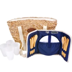 Sac de plage pique-nique lin 4p