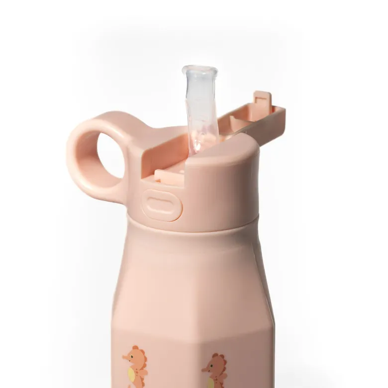 Sac à dos en matière recyclée & gourde souple - ensemble rentrée - hippocampe