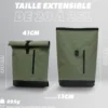 Sac à dos rollup imperméable 20-25l vert