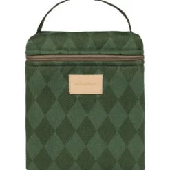 Sac isotherme pour biberon et déjeuner hyde park forest green diamonds