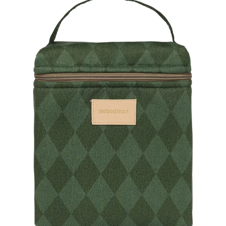 Sac isotherme pour biberon et déjeuner hyde park forest green diamonds