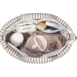 Sac à langer praliné rayures moka