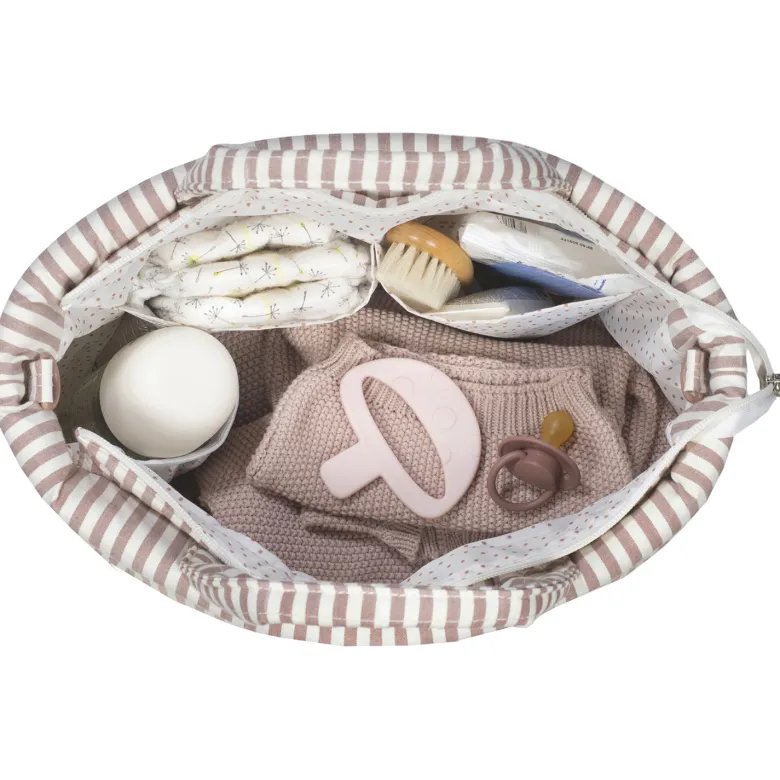 Sac à langer praliné rayures moka