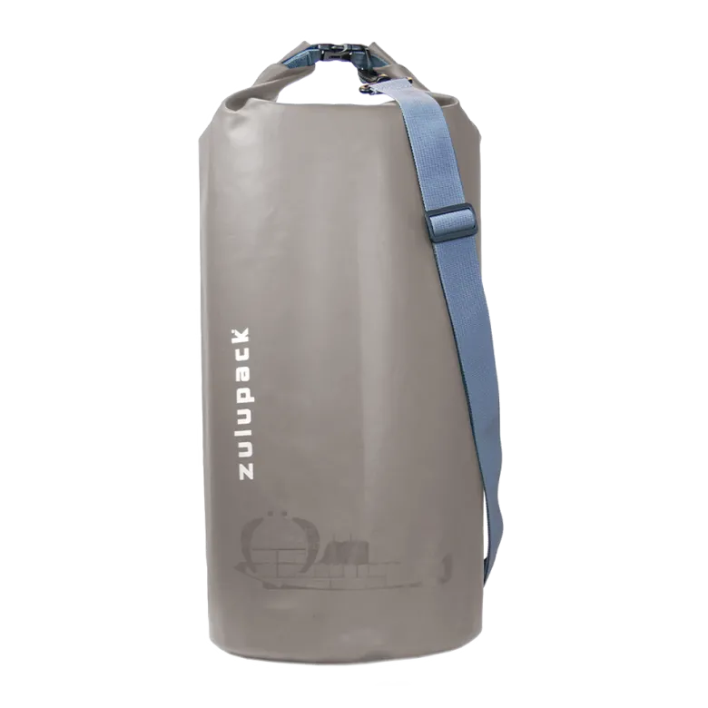 Sac tube étanche 25l fond transparent Gris