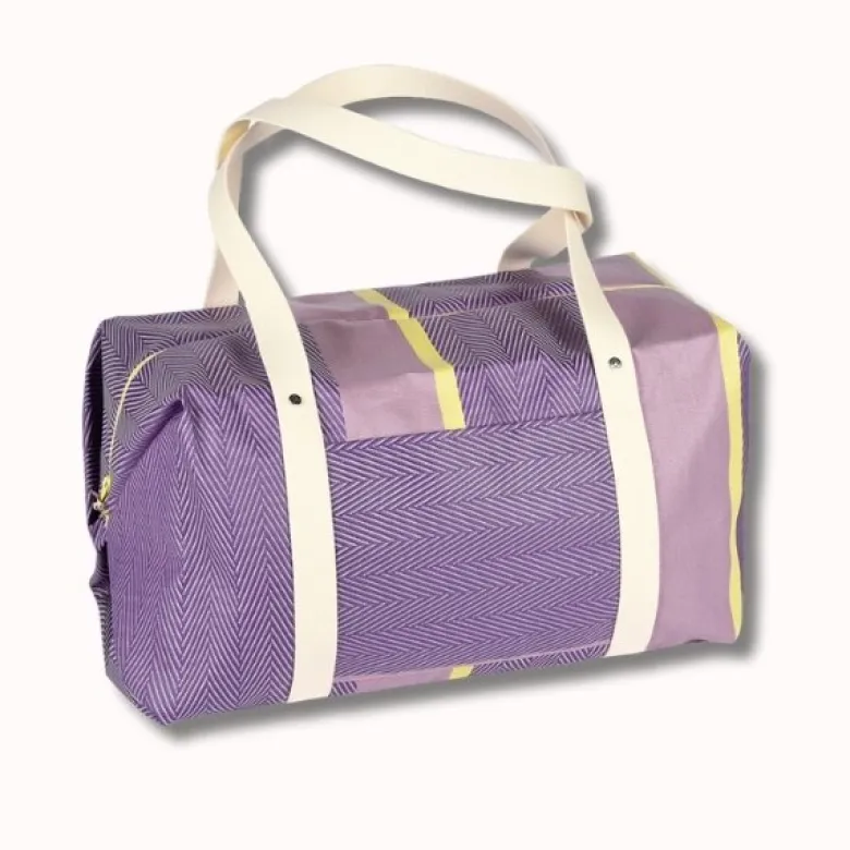 Sac voyage agar cire chevron parme