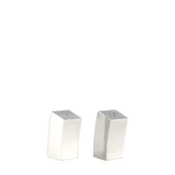 Salière et poivrière penchant argent