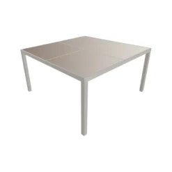 Salon de jardin cagliari en textilène taupe 8 places - aluminium taupe