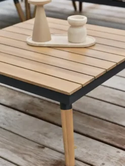 Salon de jardin d'angle 5 places - marron