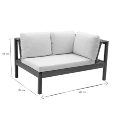 Salon de jardin d'angle 6 places en bois massif beige naturel belize