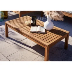 Salon de jardin d'angle 6 places en bois massif beige naturel belize