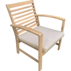 Salon de jardin en acacia 4 places goa - coussins sable