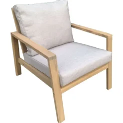 Salon de jardin en acacia 4 places gili - coussins sable