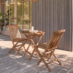 Salon de jardin en teck huilé - table ro