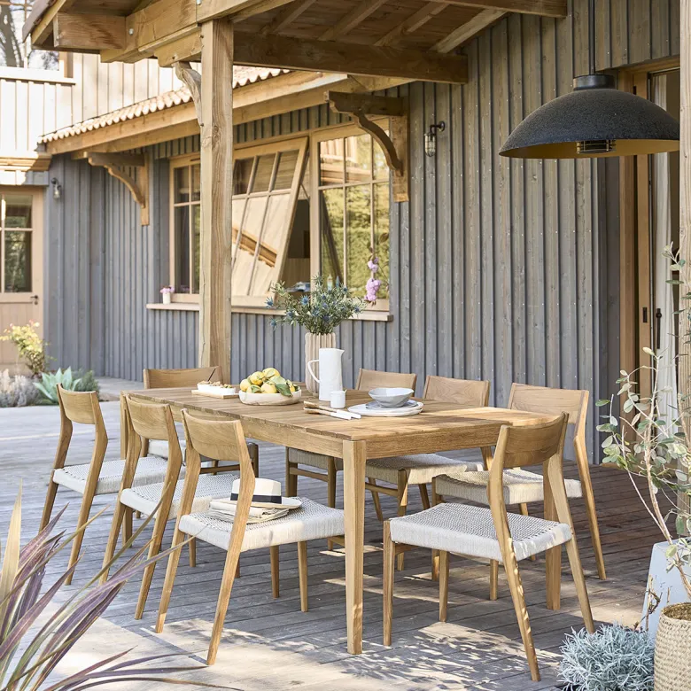 Salon de jardin en teck massif 8 places