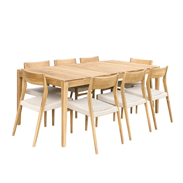 Salon de jardin en teck massif 8 places