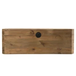Sandy - coffre rangement marron bois pin recyclé poignées métal noir