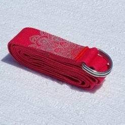 Sangle de yoga et pilate mandala rouge