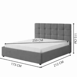 Santa lit avec coffre de rangement 160x200cm velours gris foncé
