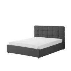Santa lit avec coffre de rangement 160x200cm velours gris foncé