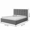 Santa lit avec coffre de rangement 140x190cm velours gris foncé
