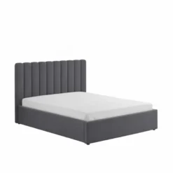 Savannah lit avec coffre de rangement 160x200cm velours gris foncé