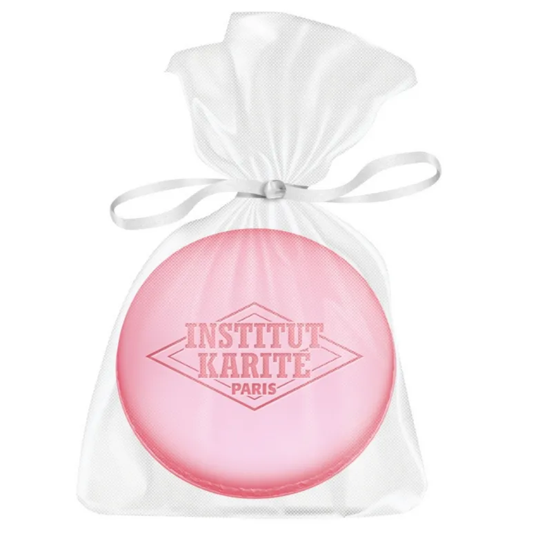 Savon macaron rose en pochon