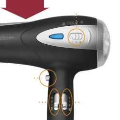 Sèche-cheveux professionnel 2200 w noir proficare pc-htd3113-noir