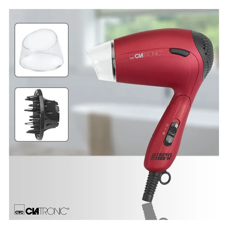 Sèche-cheveux 1200w clatronic htd 3429 rouge