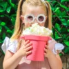 Seau de plage en silicone rose