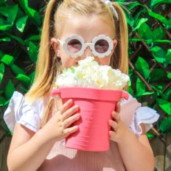 Seau de plage en silicone rose