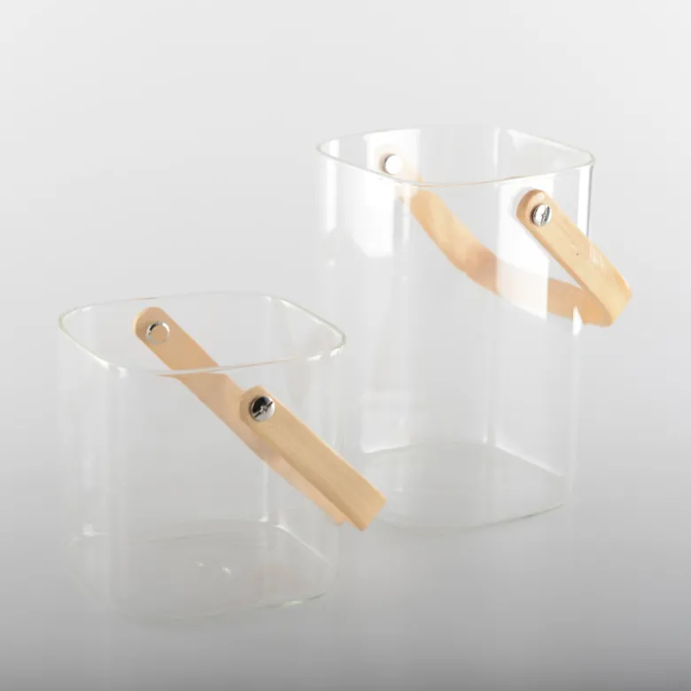 Seau à glaçons avec manche en bois