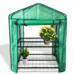 Serre de jardin etagère 2 en 1 pour fleurs, plantes - toile résistante armée