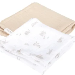 Set de 2 langes en gaze de coton baby bunny (70 x 70 cm)