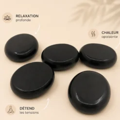 Set de 5 pierres chaudes de massage
