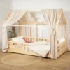 Set double ciel de lit cabane beige