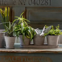 Set 3 pots de fleur en zinc