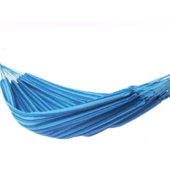 Set support bois avec hamac double bleu ciel