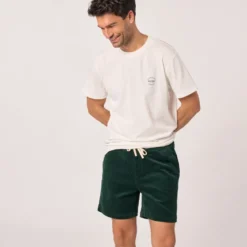 Short en velours vert foncé S