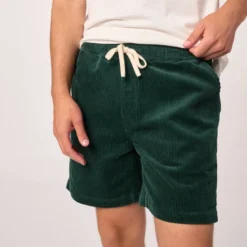 Short en velours vert foncé S