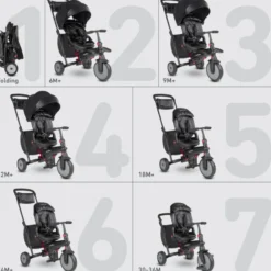 Smartrike tricycle pliable str7 rouge