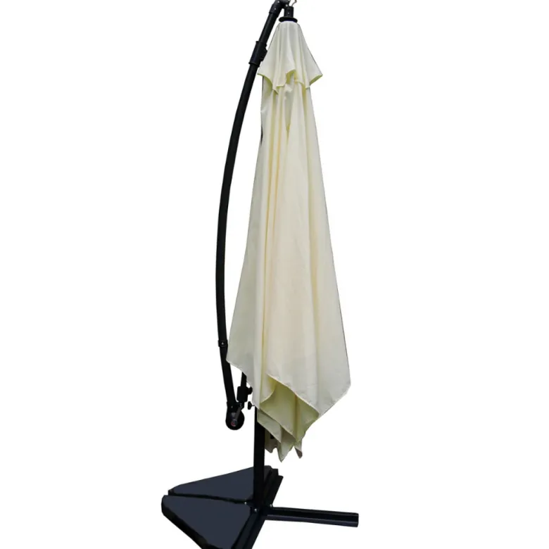 Solenzara parasol ecru déporté carré 3 x 3 m