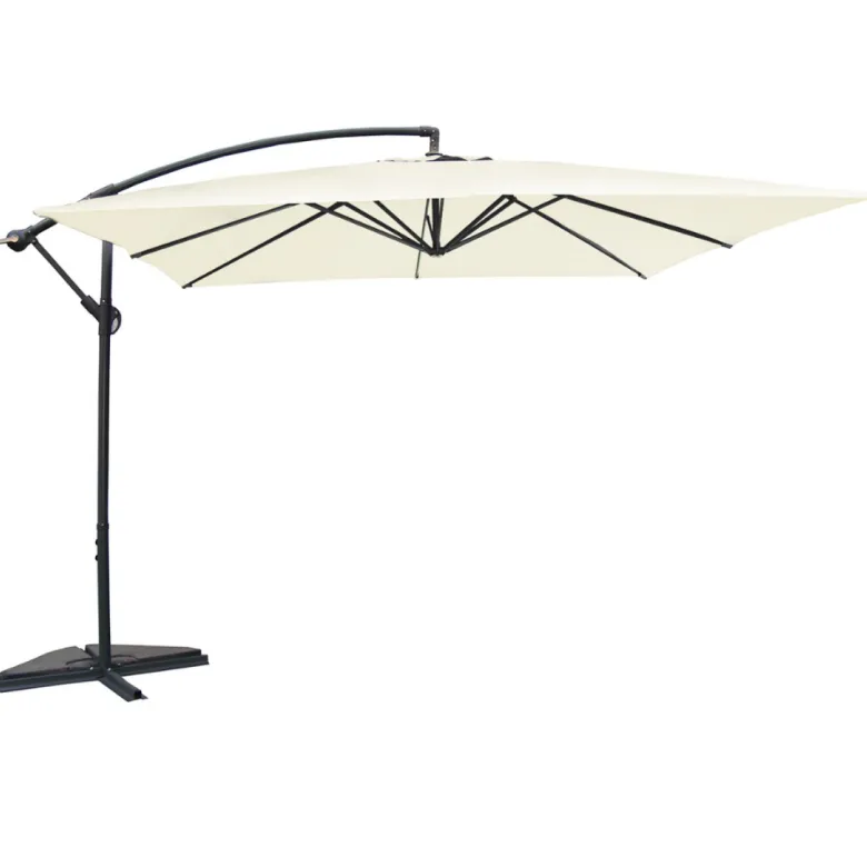 Solenzara parasol ecru déporté carré 3 x 3 m