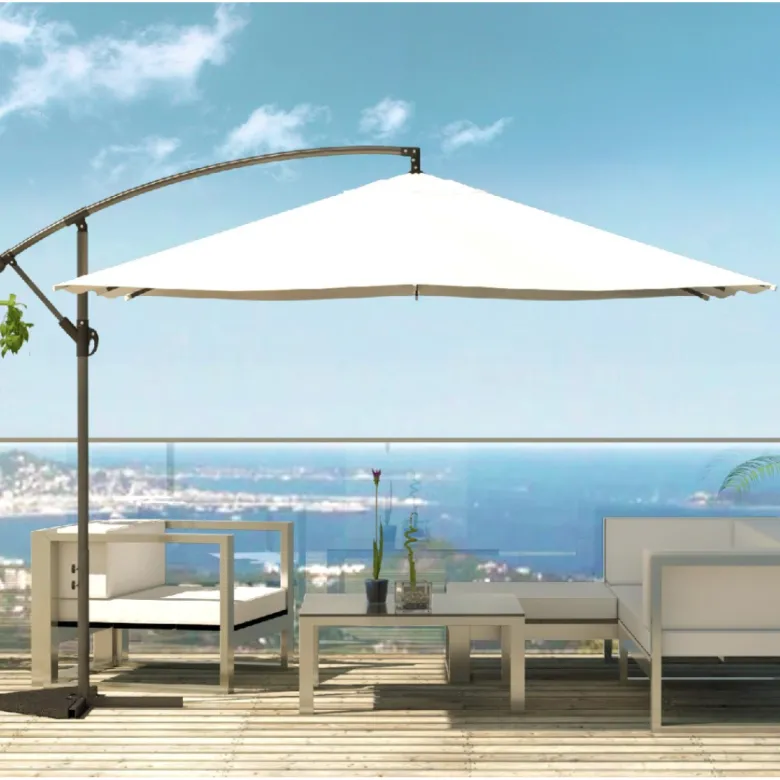 Solenzara parasol ecru déporté carré 3 x 3 m