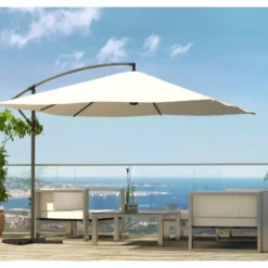 Solenzara parasol ecru déporté carré 3 x 3 m