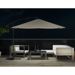 Solenzara parasol ecru déporté carré 3 x 3 m led