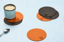 Sous-verre - réversible - cuir recyclé